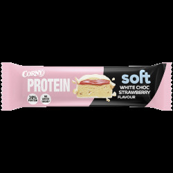 CORNY Protein SOFT, Bílá čokoláda-jahoda 45 g