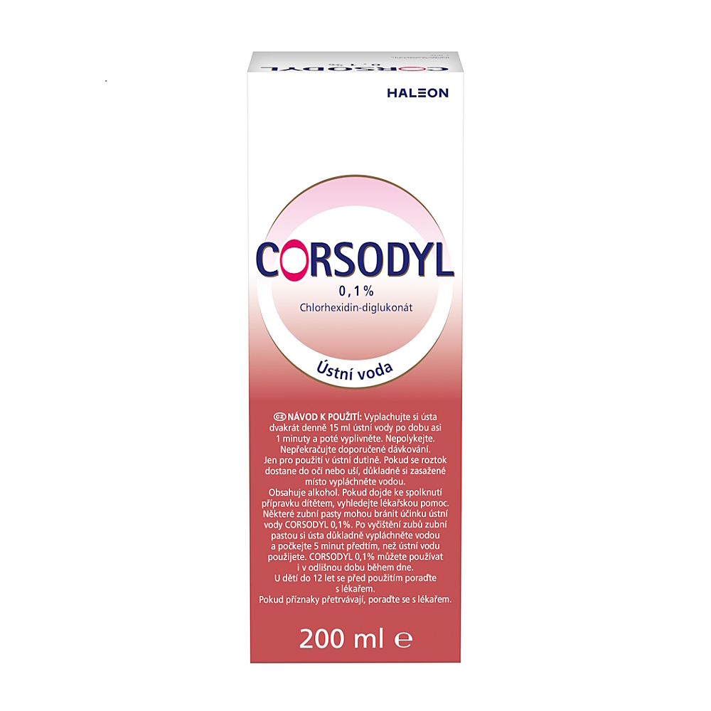 CORSODYL Ústní voda 0.1% 200 ml