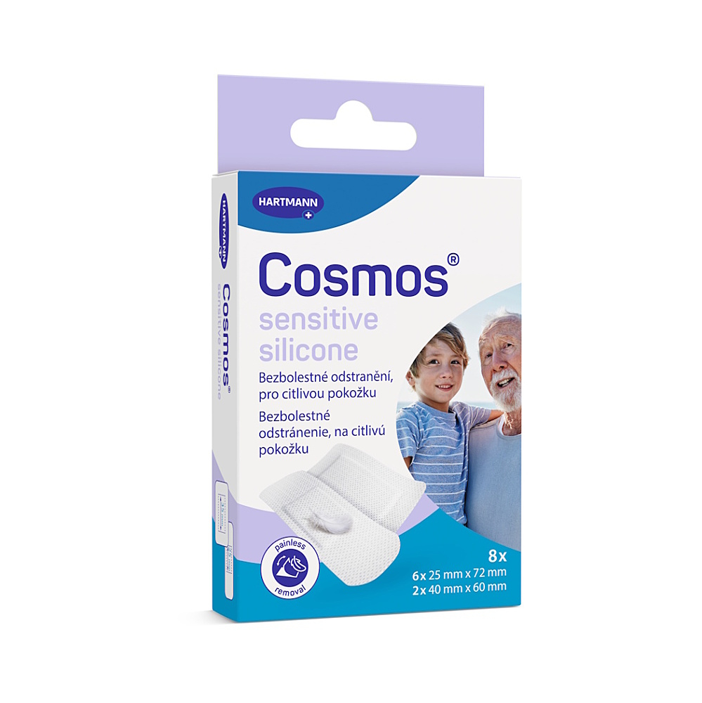 COSMOS Sensitive silicone ultra jemná náplast 2 velikosti 8 kusů