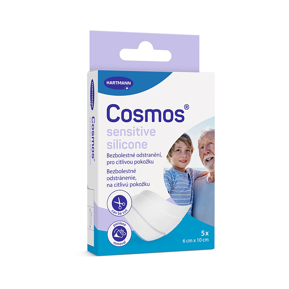 COSMOS Sensitive silicone ultra jemná náplast 6 x 10 cm 5 kusů