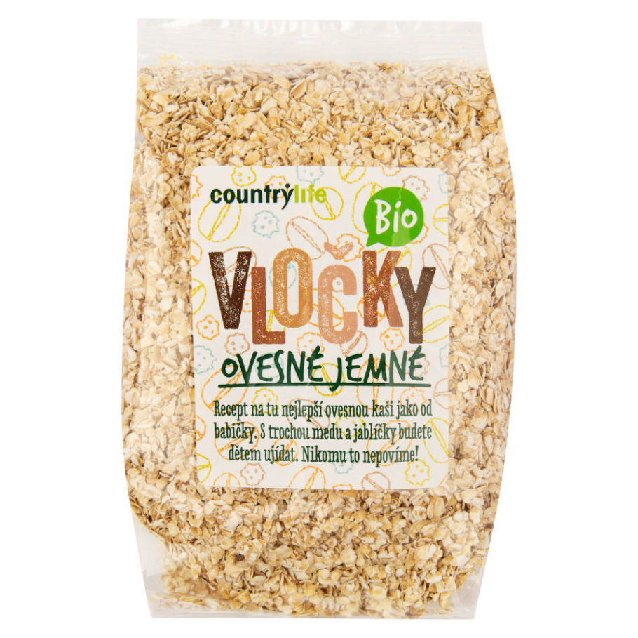 COUNTRY LIFE Vločky ovesné jemné 500 g BIO
