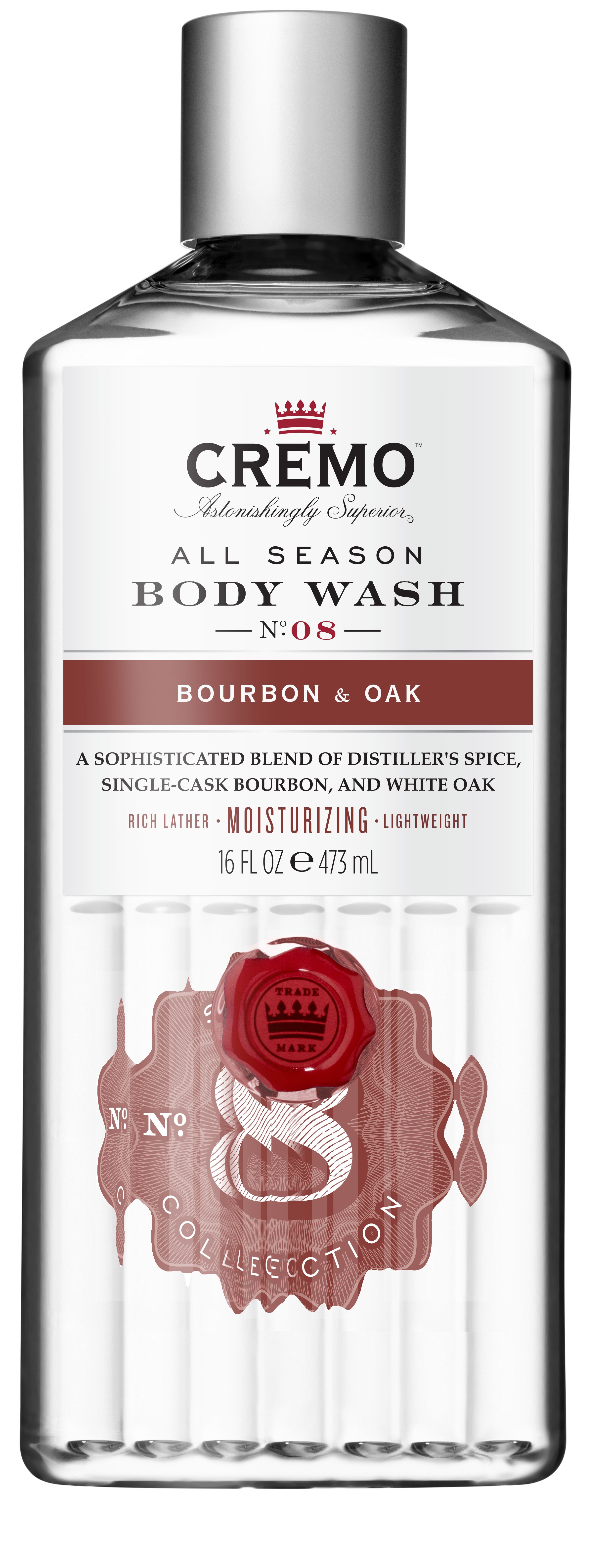 CREMO Body wash all season bourbin & oak sprchový gel 473 ml