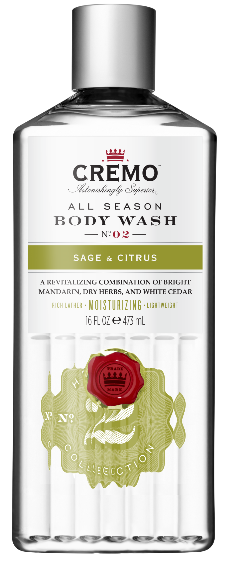 CREMO Body wash all season sage & citrus sprchový gel 473 ml