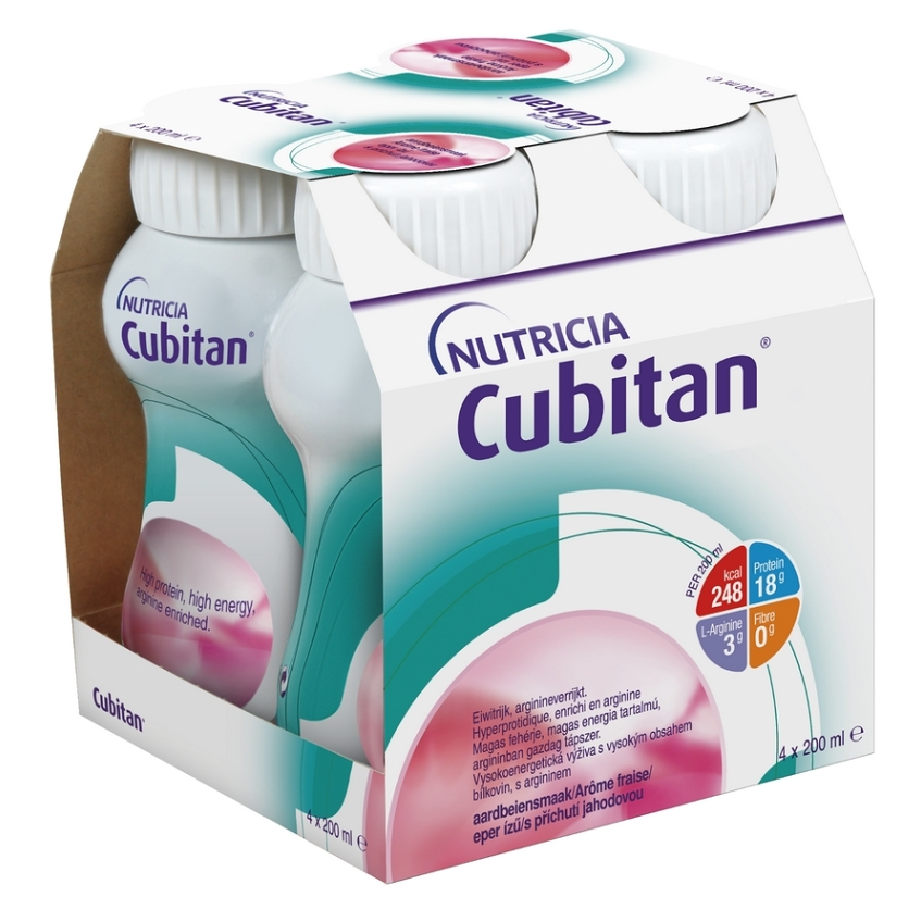 CUBITAN s příchutí jahoda 4 x 200 ml