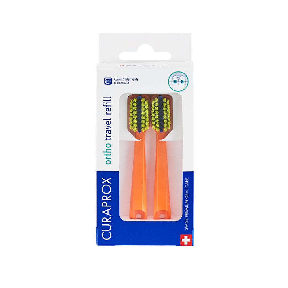 CURAPROX CS 5460 Travel set Ortho Náhradní hlavice Oranžový 2 kusy