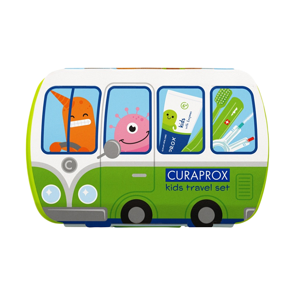 CURAPROX Travel set KIDS zelený