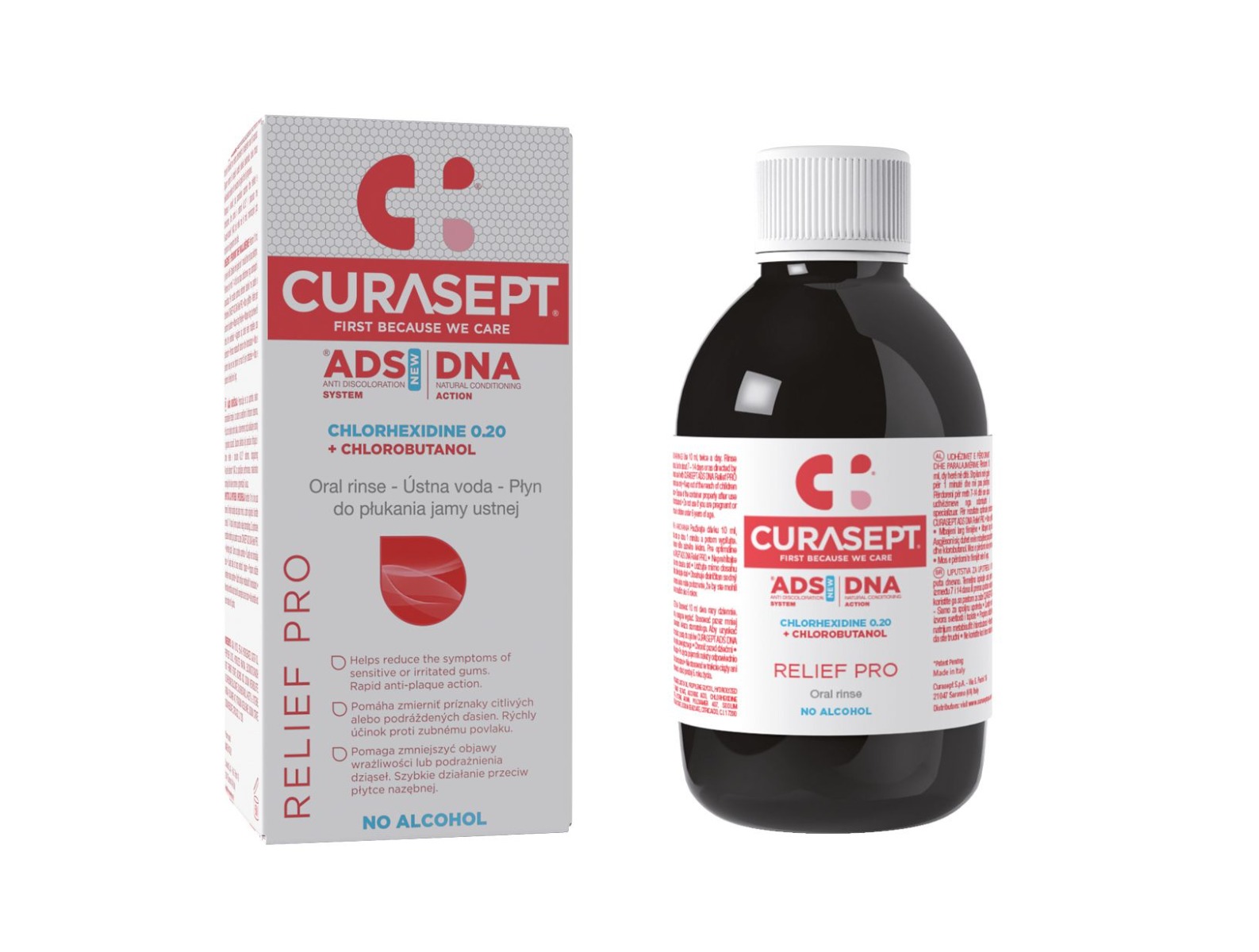CURASEPT ADS DNA RELIEF PRO ústní voda 200 ml