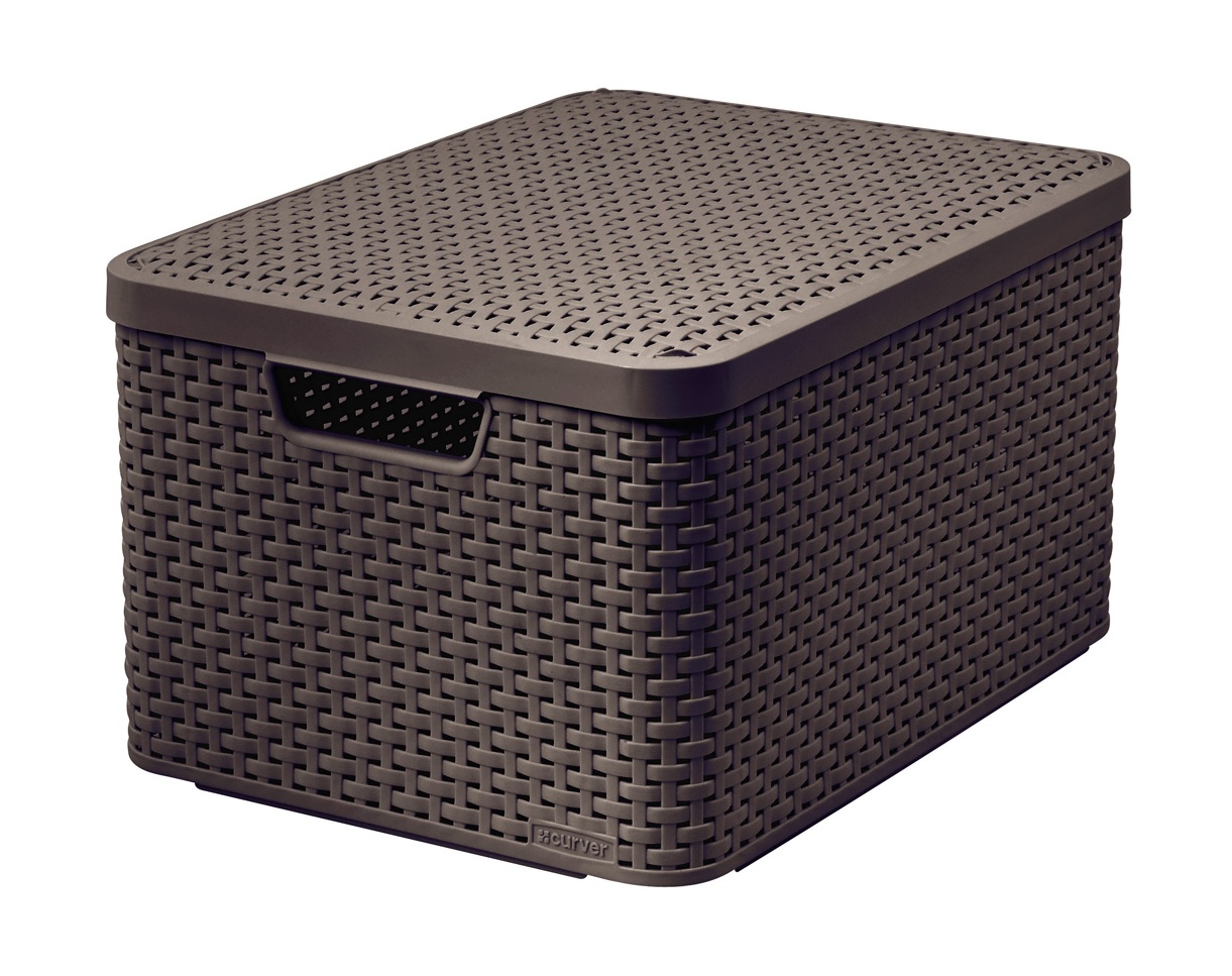 Curver Úložný box Rattan Style2 s víkem M 1 ks hnědý