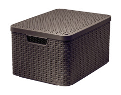 Curver Úložný box Rattan Style2 s víkem M 1 ks hnědý
