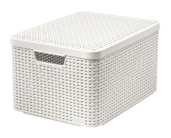 Curver Úložný box Rattan Style2 s víkem M 1 ks krémový