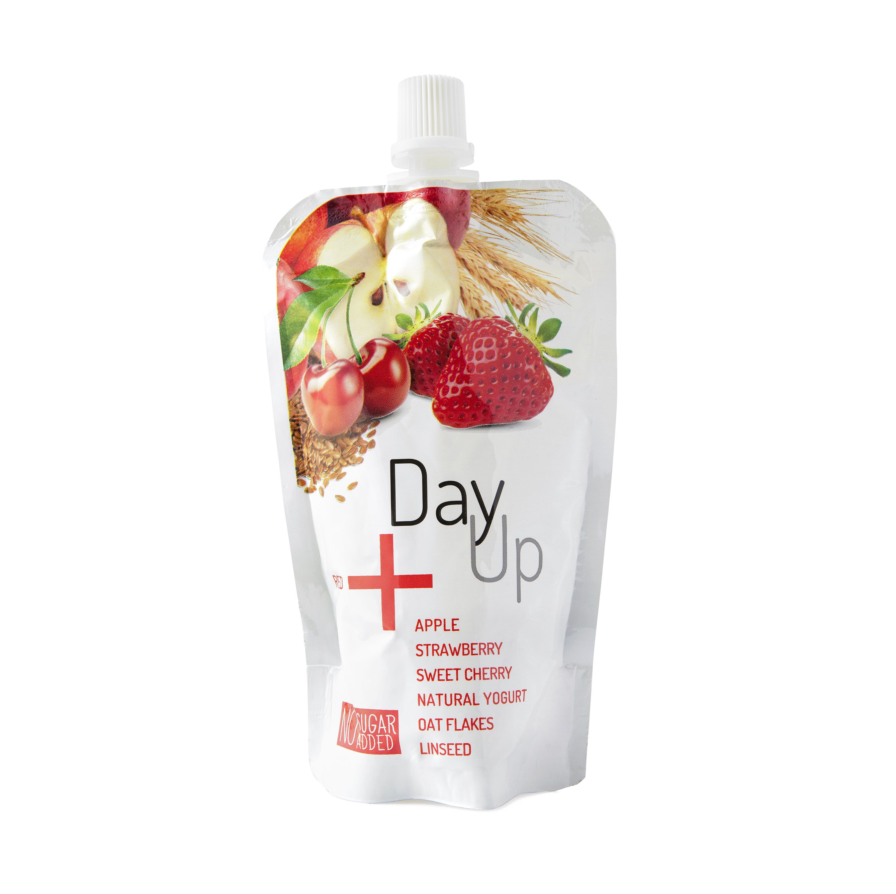 Day Up Ovocná kapsička jablko, jahoda, třešeň s jogurtem a cereáliemi 120 g