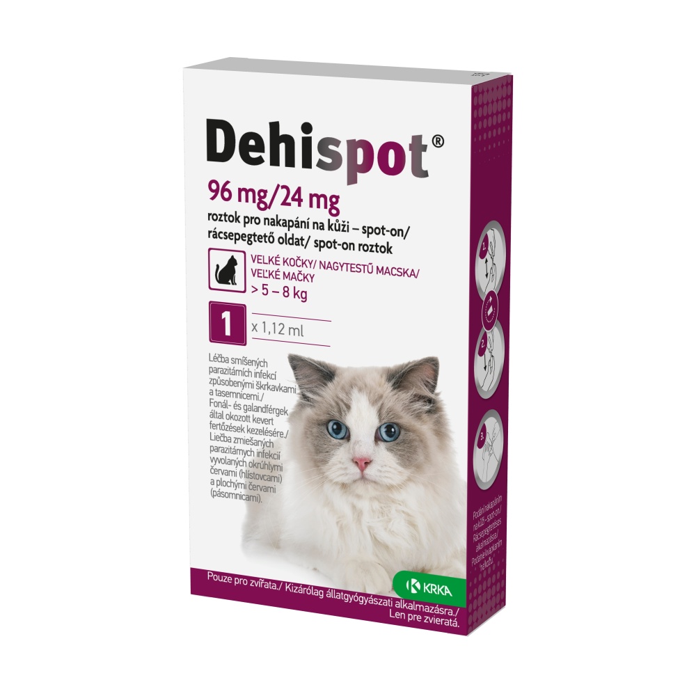 Dehispot spot-on pro velké kočky 96/24 mg roztok pro nakapání na kůži 1 pipeta