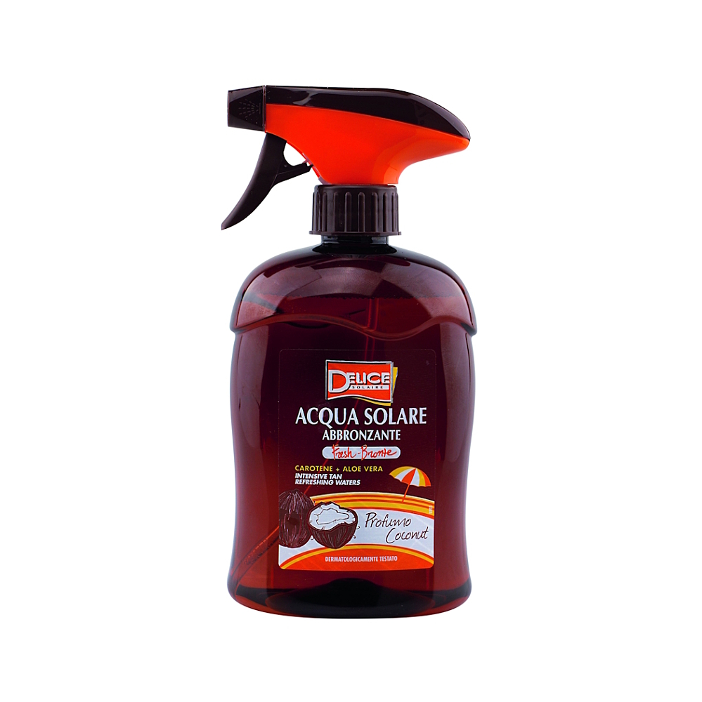 DELICE SOLAIRE Opalovací voda Fresh Bronze s vůní kokosu 500 ml