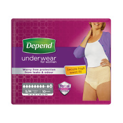 Depend Maximum pro ženy S/M natahovací kalhotky vyšší pas 10 ks