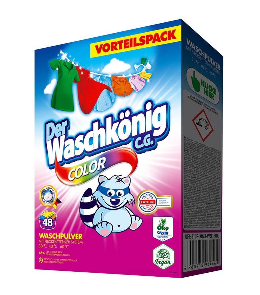 Der Waschkönig Color Prací prášek 2,88 kg 48 dávek