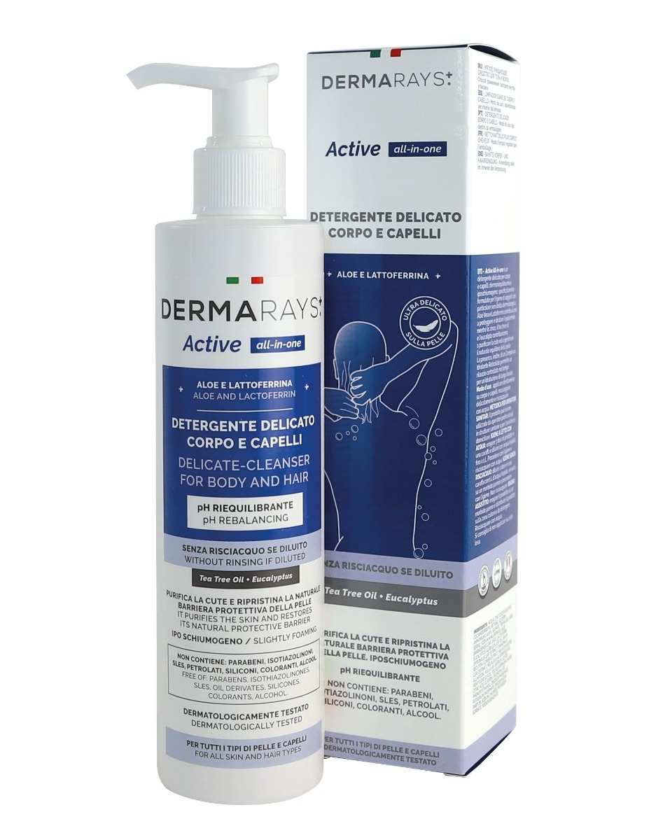 DERMARAYS Active all-in-one čisticí přípravek na tělo a vlasy 250 ml