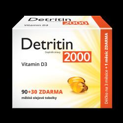 Detritin Vitamin D3 2000 IU 90+30 měkkých tobolek