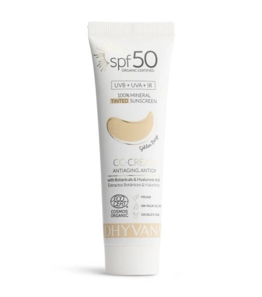 Dhyvana Přírodní minerální tónovací krém SPF50 Golden Beige 50 ml