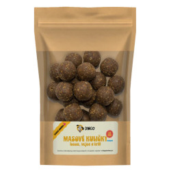 DINGO Masové kuličky losos, vejce a krill 24 mm/150 g