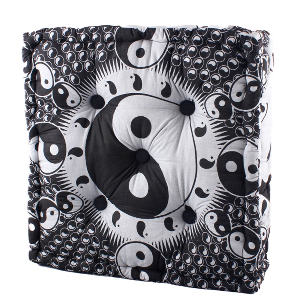 Dini Meditační polštář JIN - JANG, barva bílá/černá