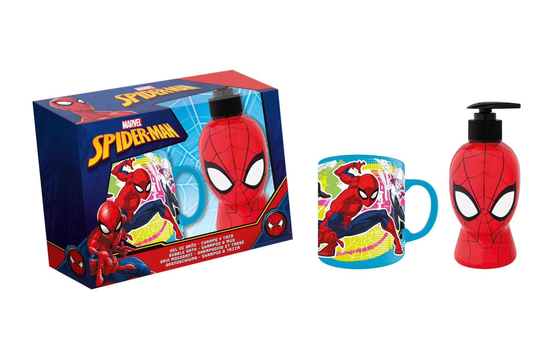 Disney Spiderman Dárkový set hrneček, pěna do koupele a šampon 2 ks