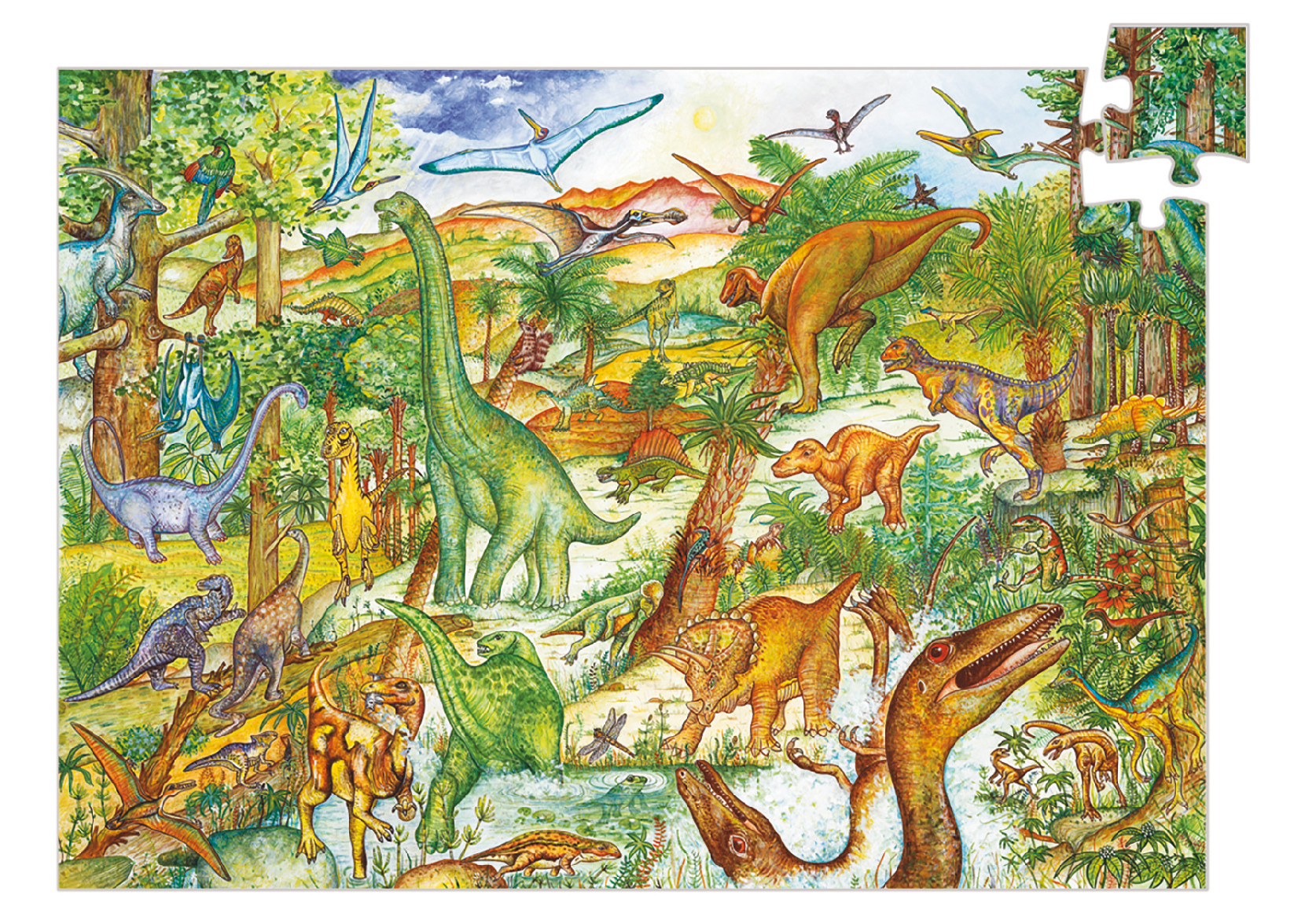 Djeco Obrázkové puzzle Dinosauři - 100 pcs