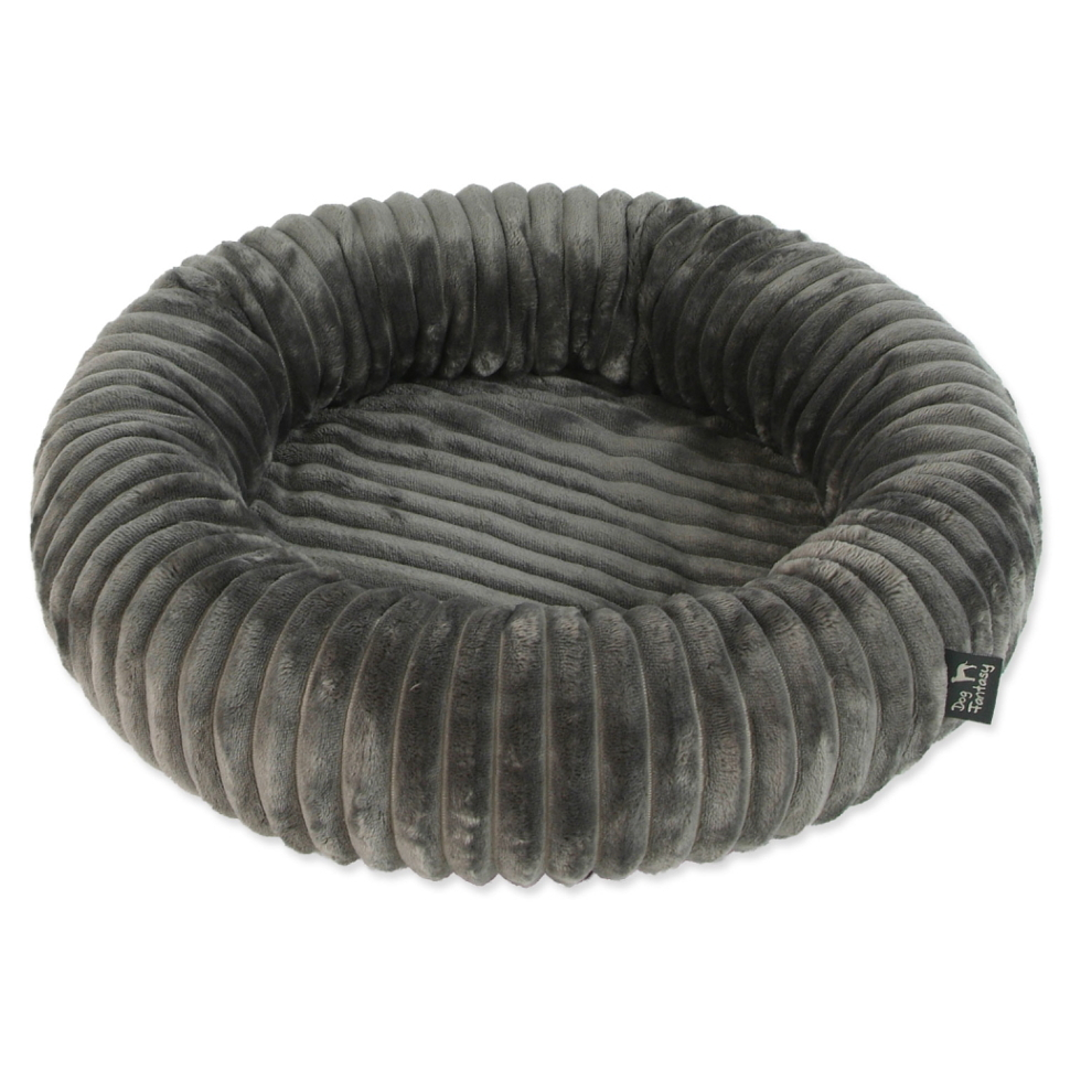 DOG FANTASY Stripe Pelech pro psy kulatý šedivý 40 cm