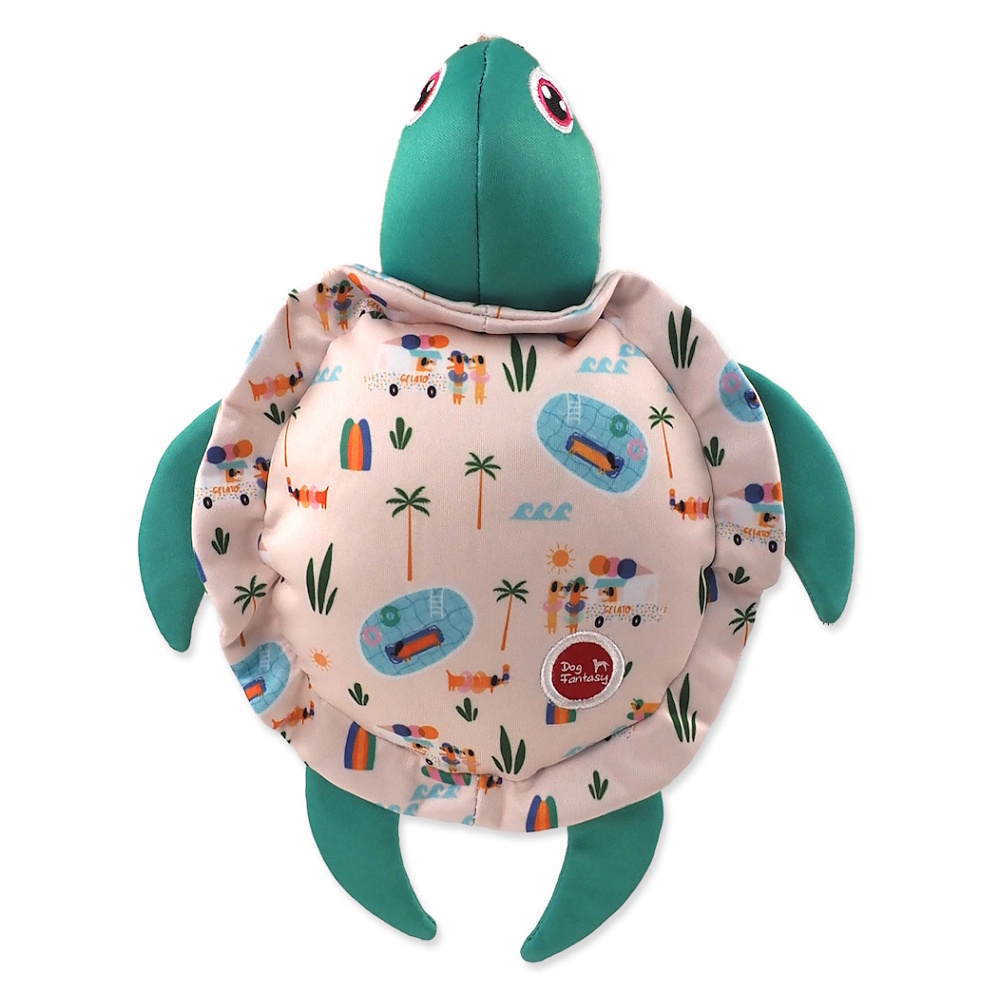 DOG FANTASY Water Float Pískací a plovoucí želva  zelená 25,5 cm