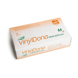 DONA Rukavice vyšetřovací vinyl bezprašné velikost L 100 kusů