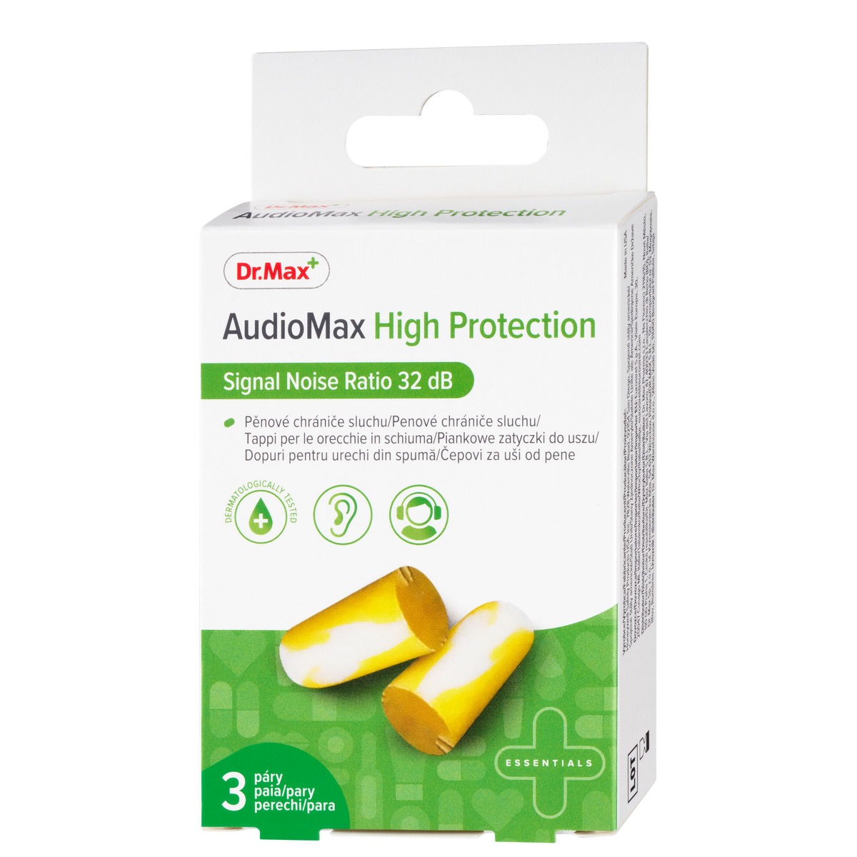 Dr. Max AudioMax High Protection 32 dB pěnové chrániče sluchu 3 páry