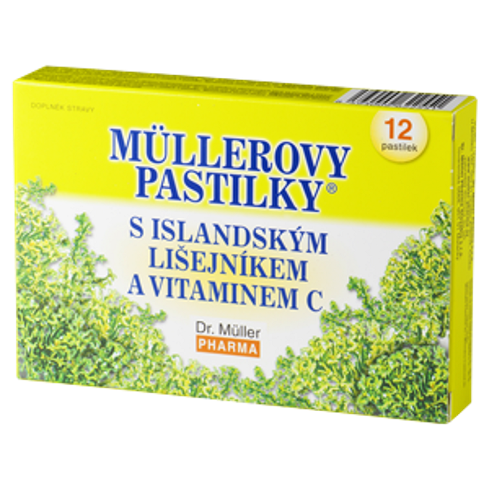 DR. MÜLLER Müllerovy pastilky s islandským lišejníkem a vitaminem C 12 pastilek ZP