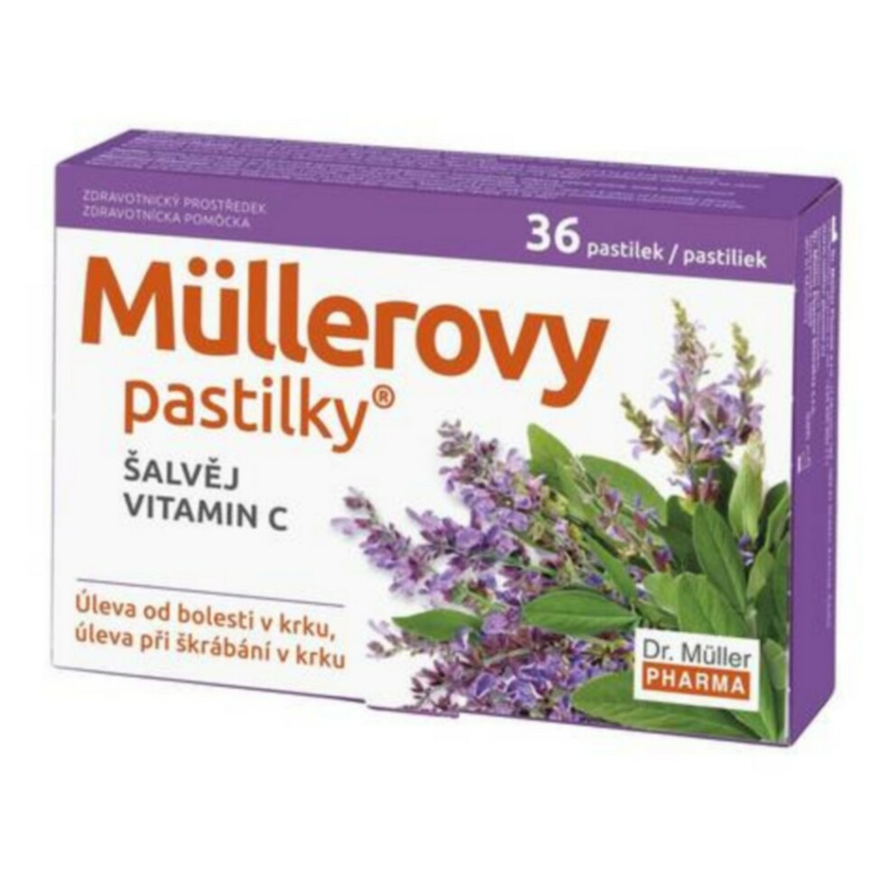 DR. MÜLLER Müllerovy pastilky šalvěj, vitamin C 36 ks
