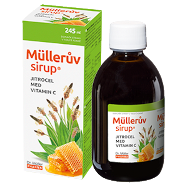 DR. MÜLLER Müllerův sirup s jitrocelem medem a vitaminem C 245 ml
