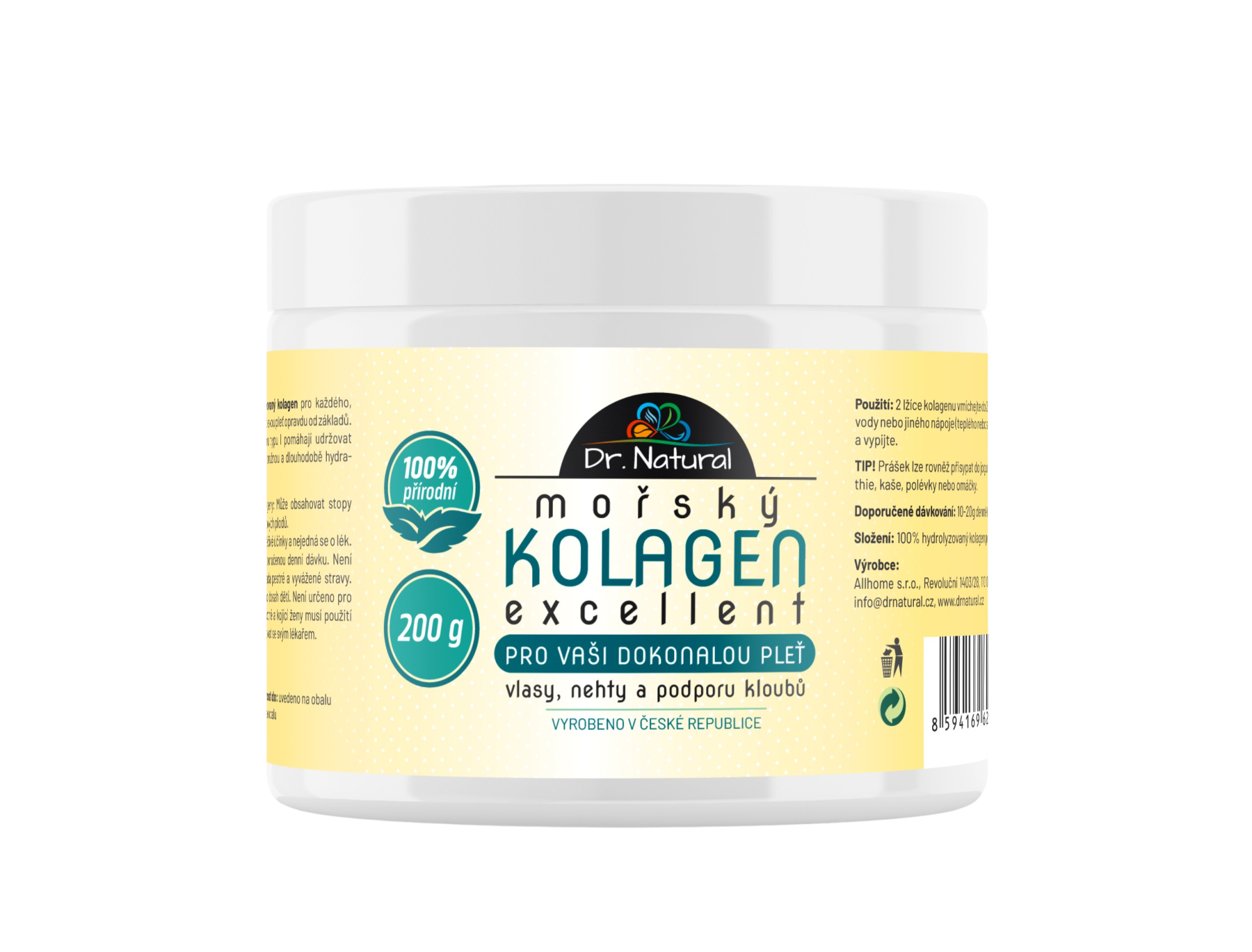 DR.NATURAL Mořský Kolagen Excellent 100% 200 g