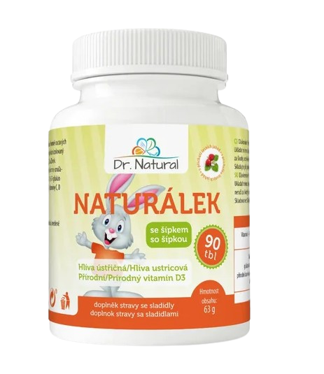 DR.NATURAL Naturálek Hlíva ústřičná s vit.D 90 tablet