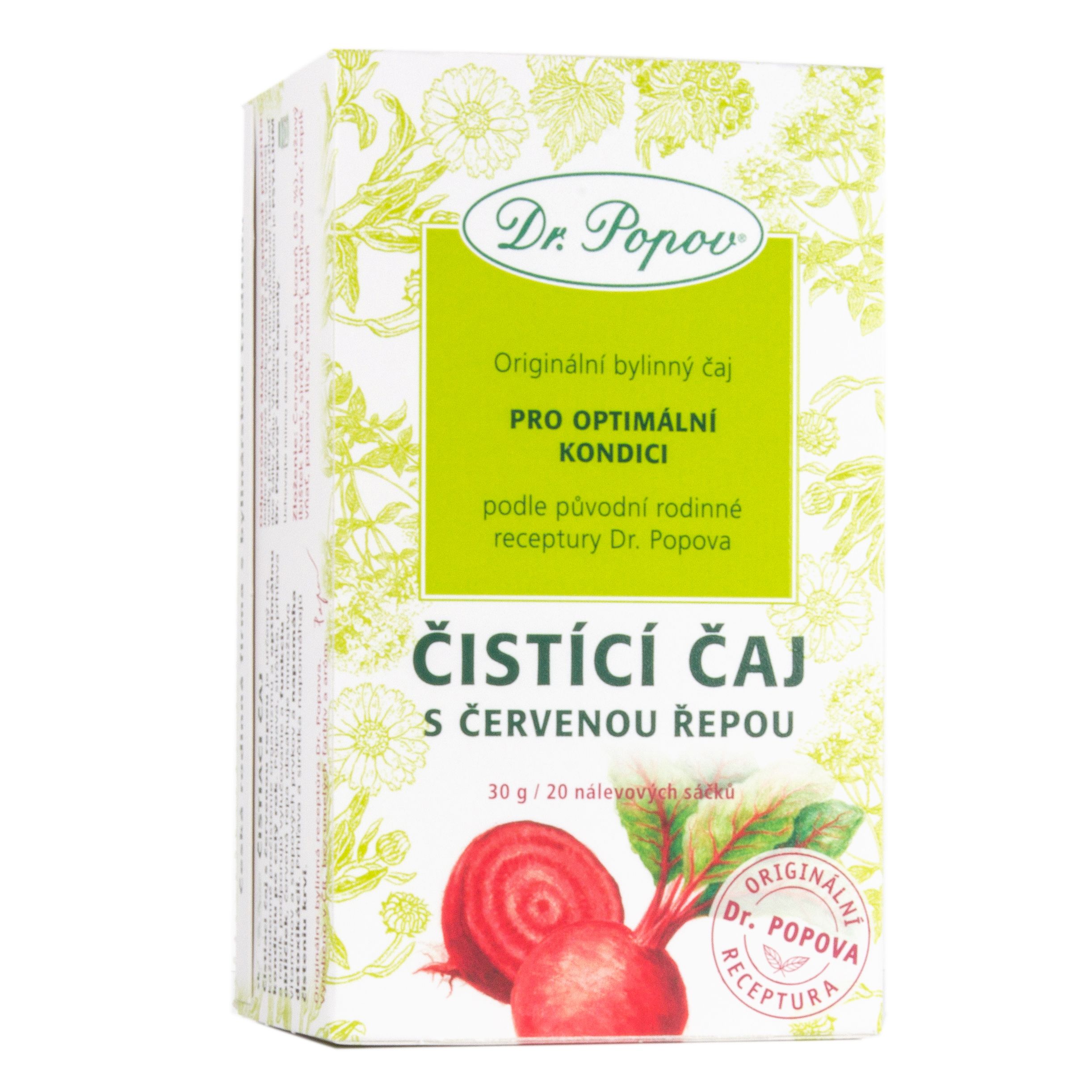 Dr. Popov Čistící čaj s červenou řepou 20x1,5 g