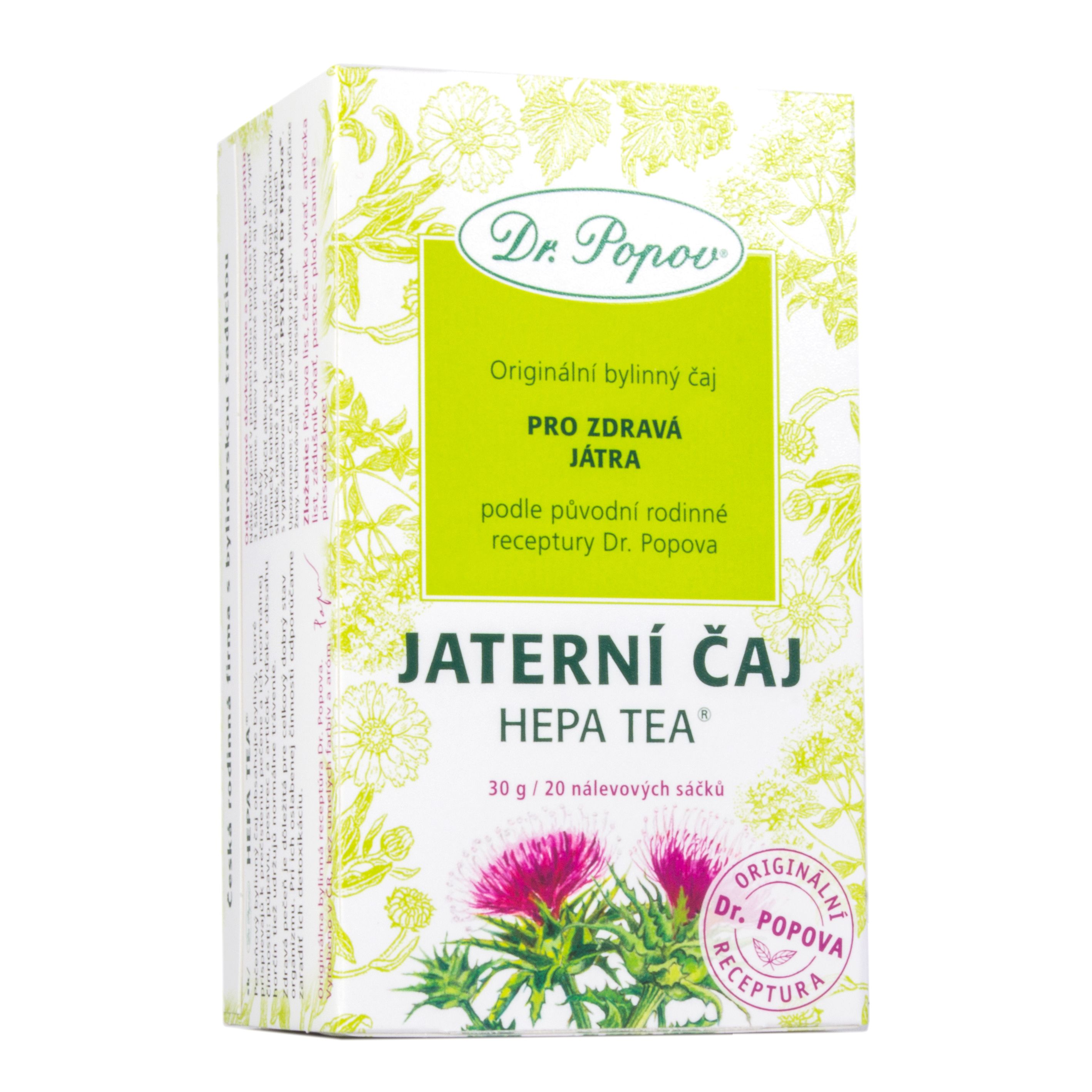 Dr. Popov Hepa tea porcovaný čaj 20x1,5 g