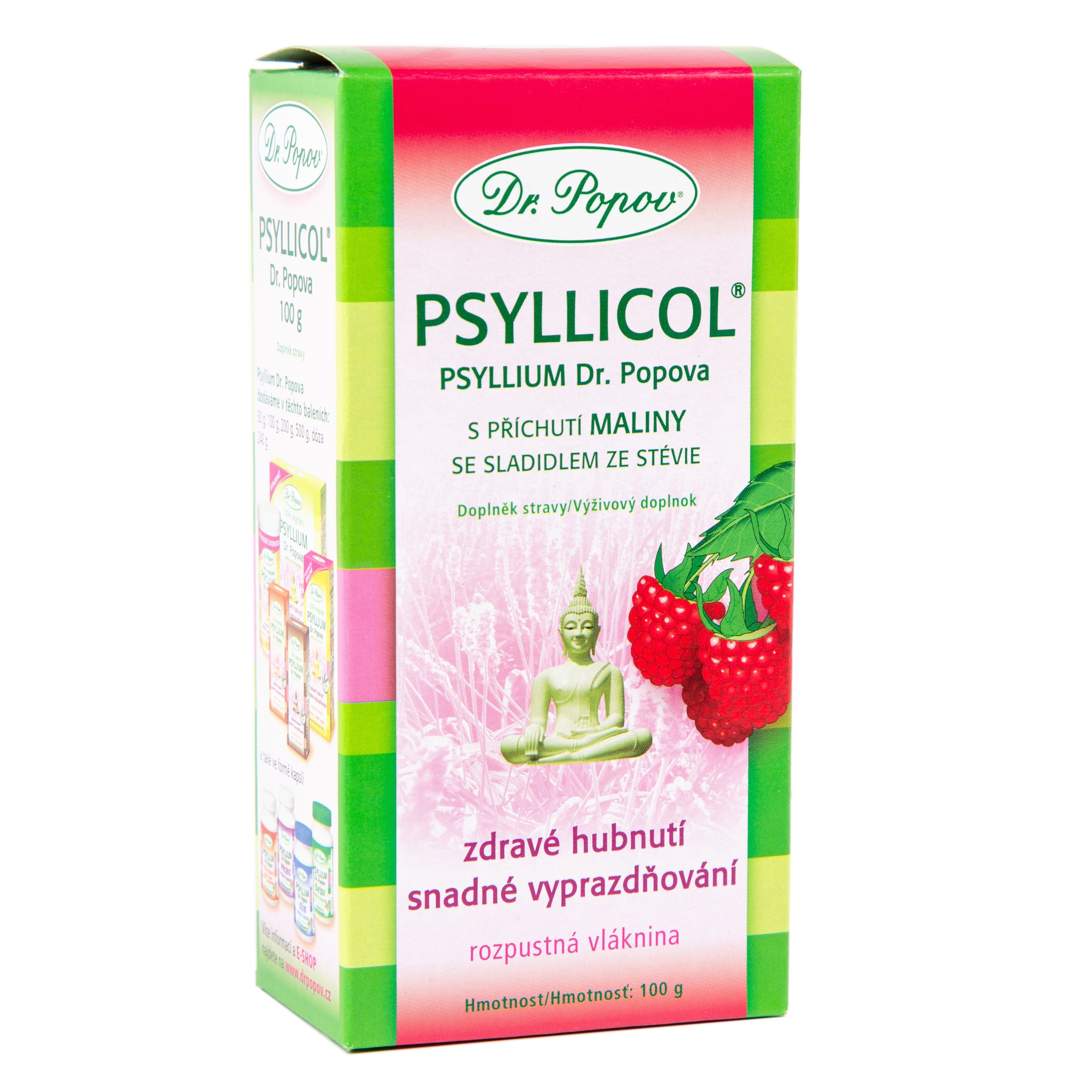 Dr. Popov Psyllicol s příchutí maliny 100 g