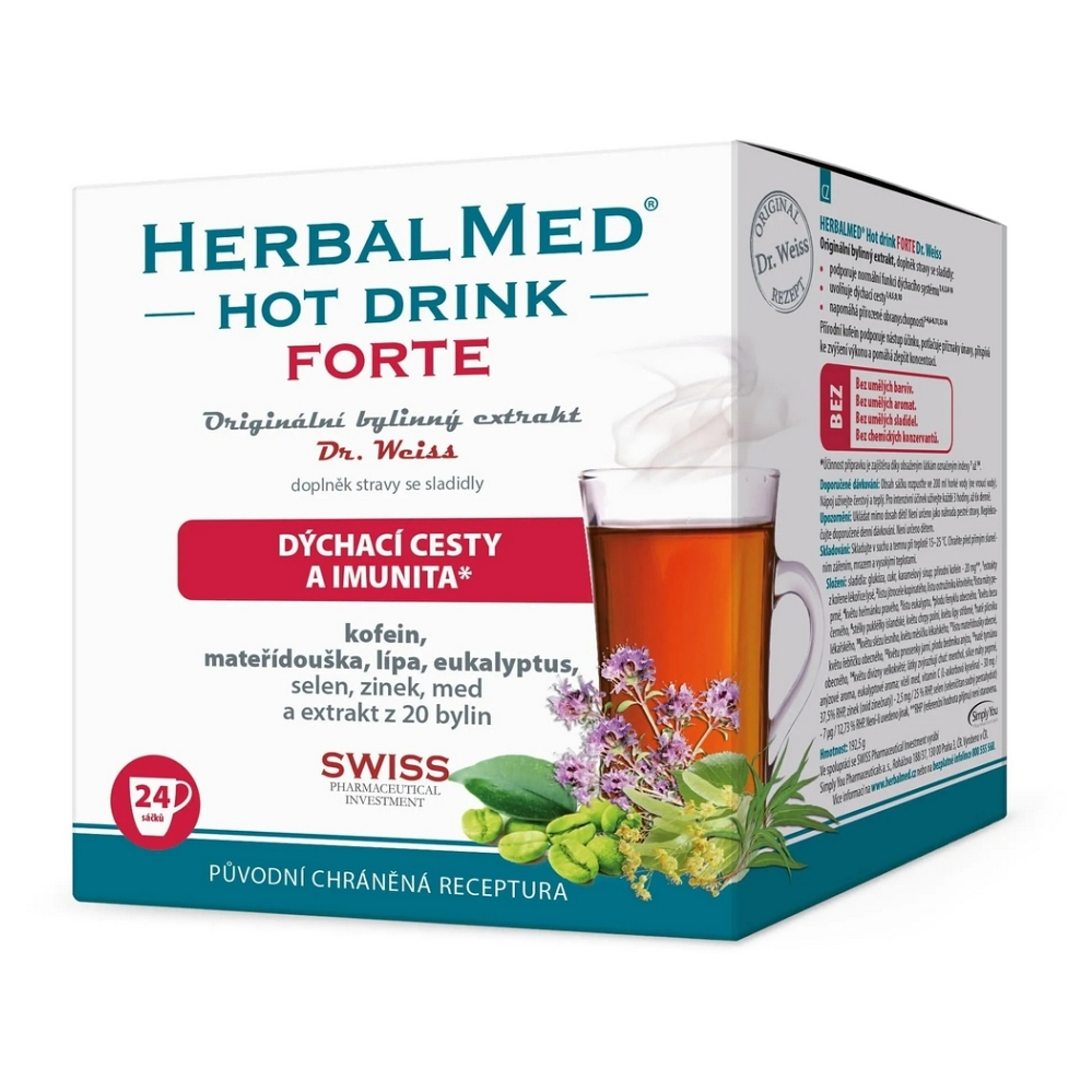 DR. WEISS Herbalmed hot drink forte s kofeinem 24 sáčků