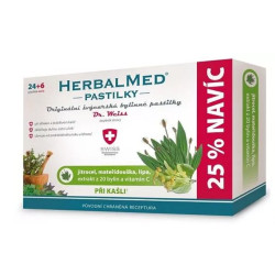 DR. WEISS Herbalmed jitrocel + mateřídouška + lípa + vitamín C 24+6 pastilek