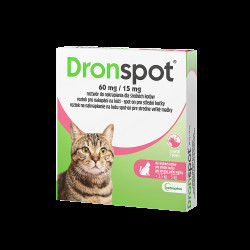 DRONSPOT 60 mg/15 mg roztok spot-on pro střední kočky 0,70 ml 2 pipety