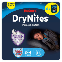 DRY NITES Jumbo Natahovací kalhotky chlapecké 3-4 let 64 kusů