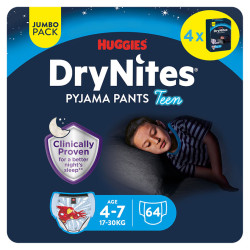 DRY NITES Jumbo Natahovací kalhotky chlapecké 4-7 let 64 kusů