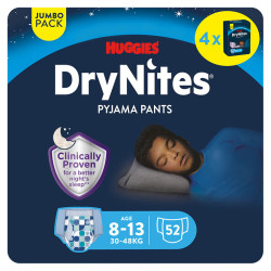 DRY NITES® Jumbo Natahovací kalhotky pro chlapce 8-13 let 52 kusů