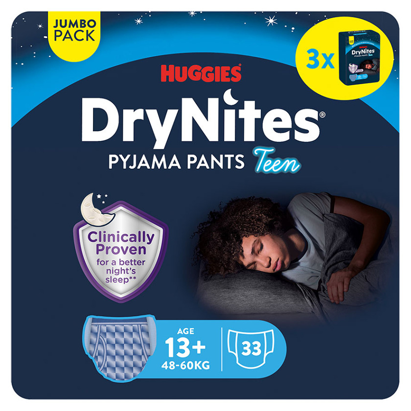 DRY NITES® Jumbo Natahovací kalhotky pro chlapce od 13+ let 33 kusů