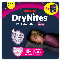 DRY NITES® Jumbo Natahovací kalhotky pro dívky od 13+ let 33 kusů