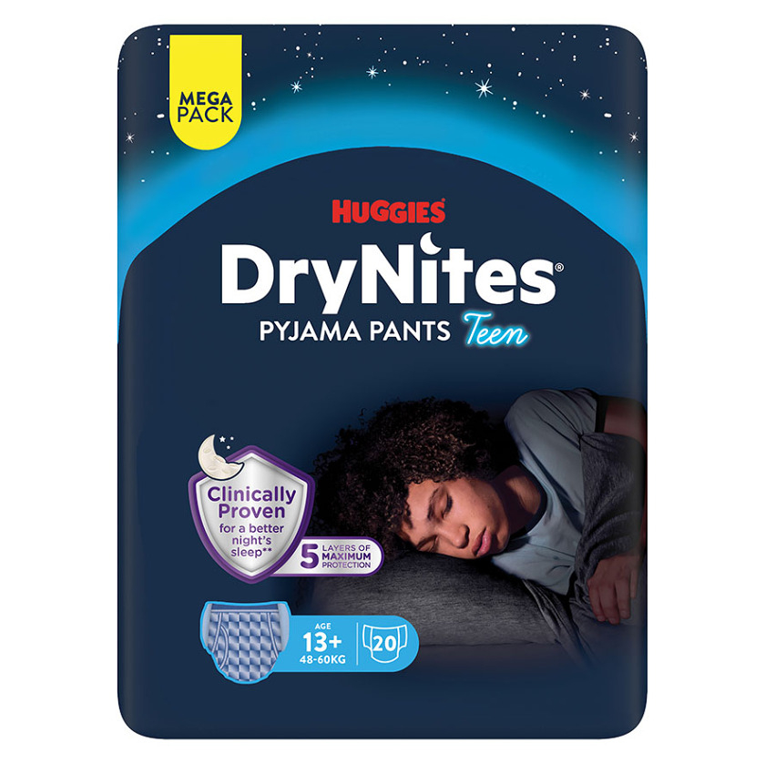 DRY NITES® Mega Natahovací kalhotky pro chlapce od 13+ let 20 kusů