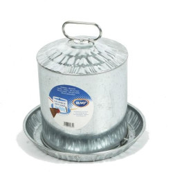 Duvo+ Pozinkovaná napáječka s víkem pro drůbež 7,5L - 32,5x28cm