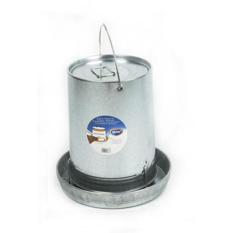 Duvo+ Pozinkované krmítko s víkem pro drůbež 14kg - 24,5x36x39,5cm