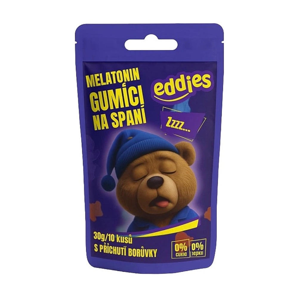EDDIES Gumídci na spánek s melatoninem cestovní balení 10 kusů